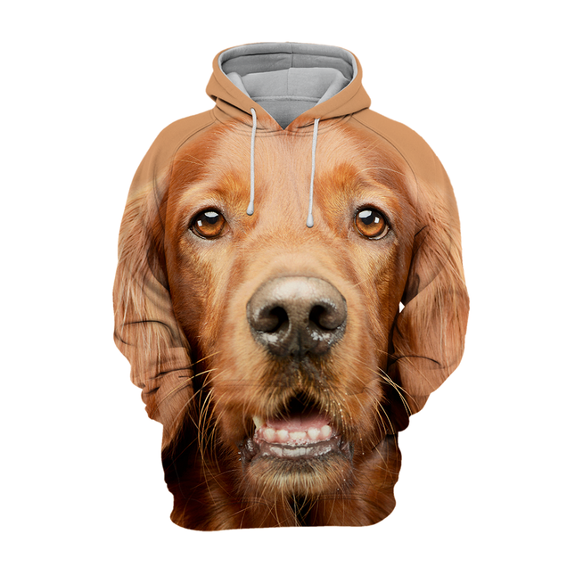 Unisex Hoodie | Irish Setter Ontwerp | Zachte Polyestermix | Diverse Maten Beschikbaar | Hoogwaardige Print | Comfortabel en Duurzaam
