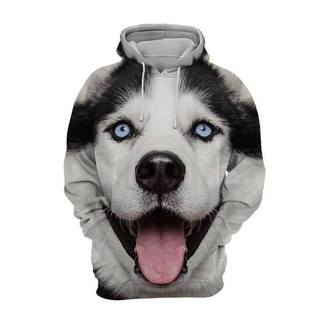 Hoodie met Alaskan Husky print | Unisex | Zacht en Duurzaam | Maten S-4XL | Comfortabele pasvorm | Polyester en Katoen | Hoge resolutie print