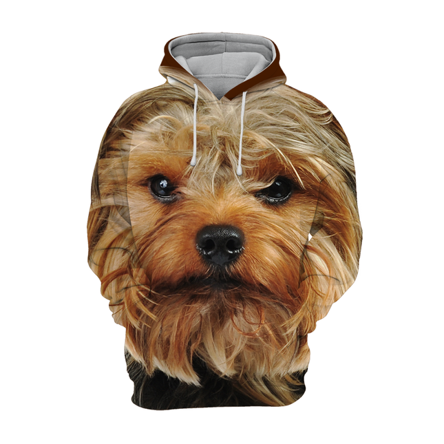 Unisex Hoodie Voor Hondenliefhebbers | Yorkie Thema | Comfortabel Polyester-Katoen | Maten S-4XL | Zacht en Duurzaam | Hoge Resolutie Print
