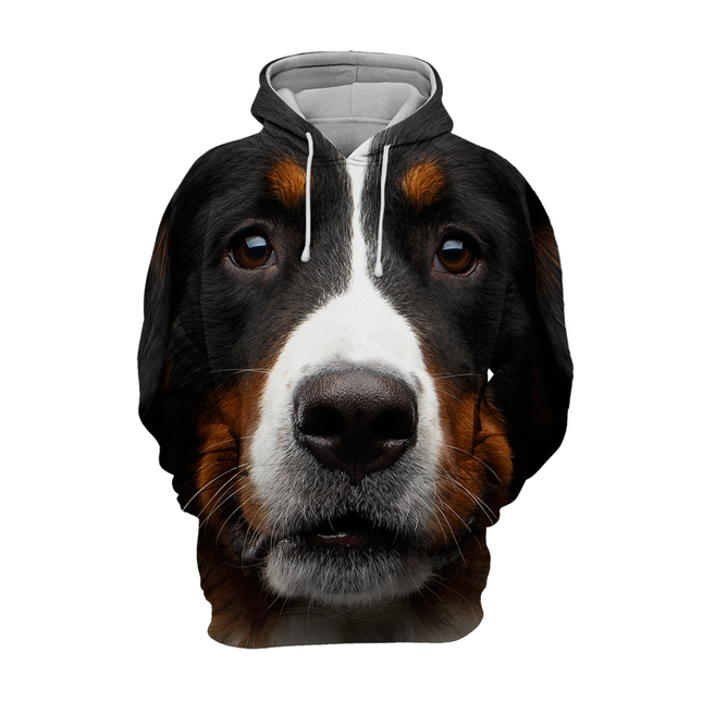 Comfortabele Hoodie | Bernese Mountain Design | Maten S-4XL | Zachte Stof | Hoogwaardige Print | Tweezijdige Stretch