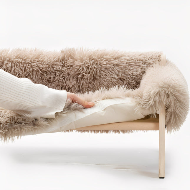 SnugLift | Elevated Pet Bed Wood | Comfortably Folded Above Ground | Durable Pet Furniture