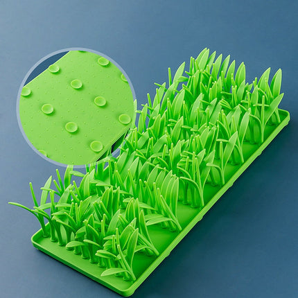 NaturePaws | Siliconen Gras Voerbakje voor Huisdieren | Realistisch Grasontwerp | Antislip Zuignappen | Gemakkelijk Schoon te Maken | Duurzaam en Voedselveilig Materiaal