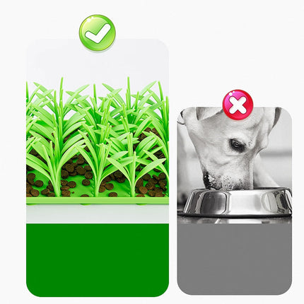 NaturePaws | Siliconen Gras Voerbakje voor Huisdieren | Realistisch Grasontwerp | Antislip Zuignappen | Gemakkelijk Schoon te Maken | Duurzaam en Voedselveilig Materiaal