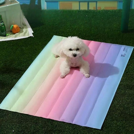 Regenboog Huisdier Koelmat | Innovatieve Geltechnologie | Veilig en Duurzaam | Makkelijk Schoon te Maken | Lichtgewicht en Draagbaar | Comfort voor Warme Dagen