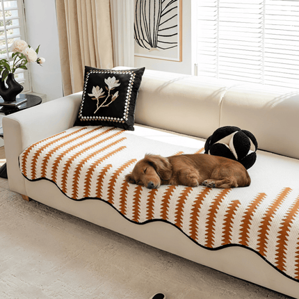 Pokrowiec na sofę Chevron Design | Pokrowiec ochronny przed brudem i zarysowaniami | Odpowiedni do nowoczesnych wnętrz | Zigvela